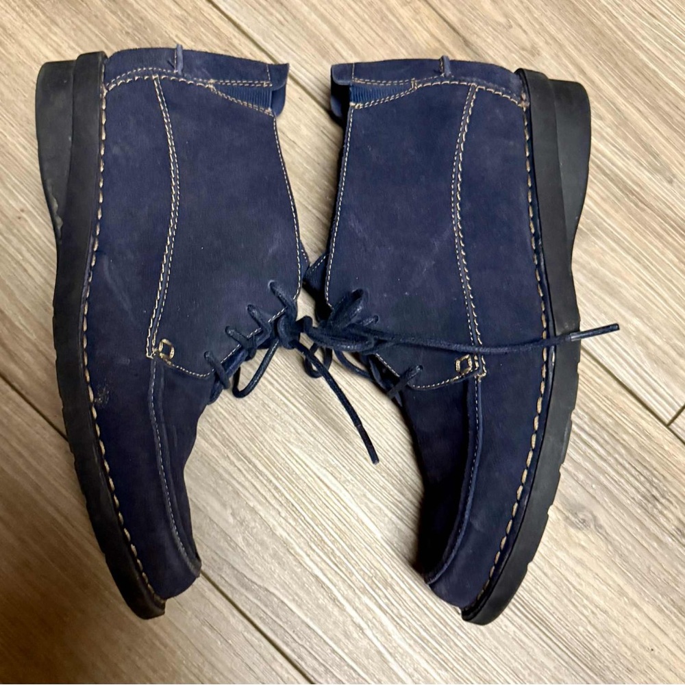 Clarks Navy Ankle Boots - Picture 2 of 9